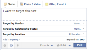 Target post on Facebook