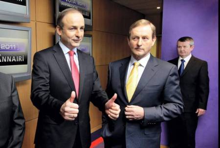 Enda Kenny and Micheal Martin
