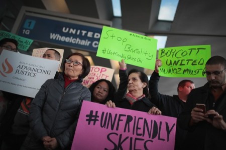 United Airlines protests.